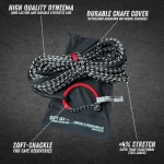 Rusty 4x4 10-Ton Winch Line Combo with soft shackle deployed during off-road recovery, rated to 21,000 lbs for heavy-duty extractions