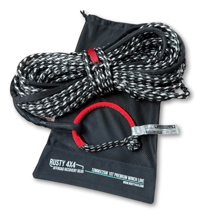 Rusty 4×4 Premium 10-Ton Winch Line COMBO (10mm x 25 Meters) (21 000 LBS)