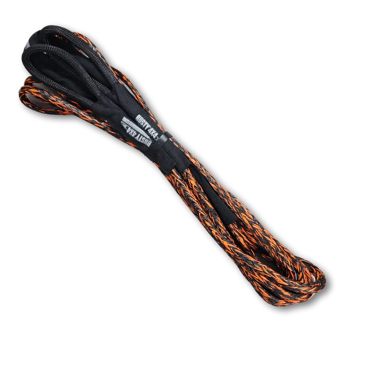 Rusty 4x4 10-Ton Static Recovery Rope, 10 meters long, made from lightweight UHMWPE with minimal stretch. Designed for static pulls on vehicles up to 5-ton GVM.