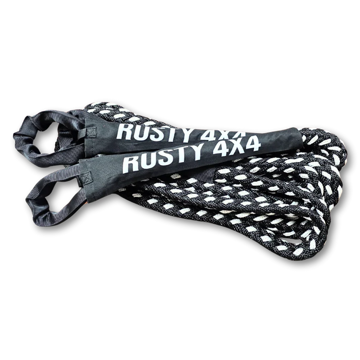 Jimny 6‑Ton Kinetic Recovery Rope 8m – Rusty 4x4 heavy-duty recovery rope with protective sleeves