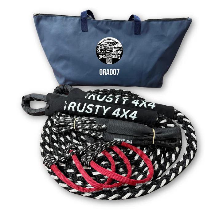 Infinite Tech SA Rusty 4x4 Starter Kinetic Recovery Kit – 12T Rope, 3 Shackles, Bridle