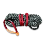 Rusty 4x4 Winch Line Extension, 10mm x 30m, rated at 10 Ton / 21,000 LBS, paired with a 7.5-Ton fuse soft shackle. Designed for synthetic rope winches and safe offroad recovery.