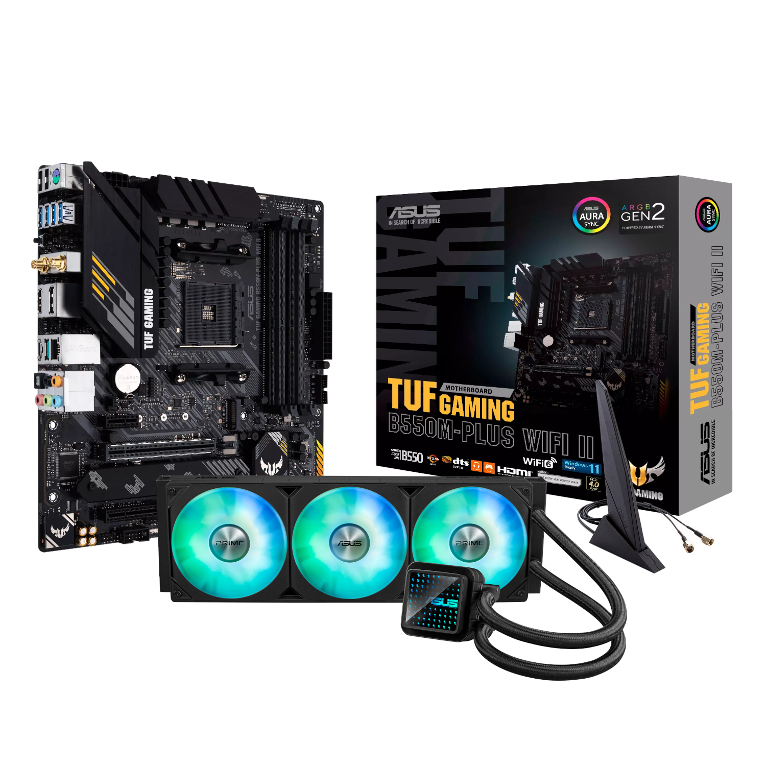 Asus TUF GAMING B550M-PLUS WIFI II and Asus Prime LC 360 ARGB Liquid CPU Cooler Bundle