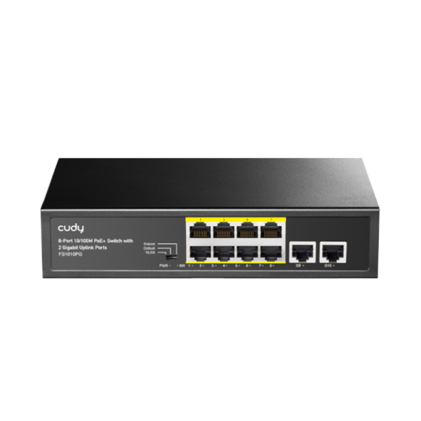 Cudy 10-Port 10/100Mbps|2 x Gigabit|Unmanaged PoE+ Switch|120w