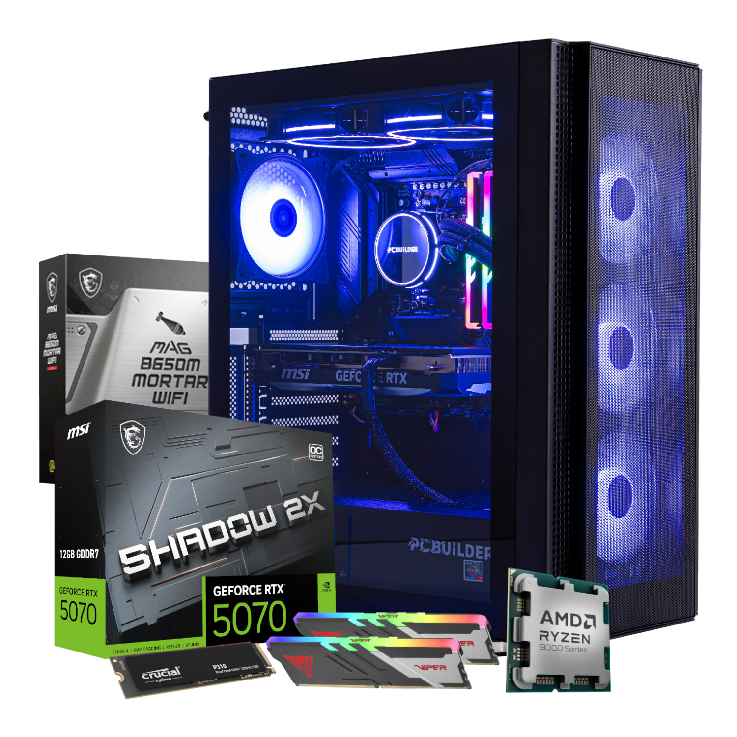 PCBuilder Ryzen 7 9700X TACTICIAN Windows 11 Gaming PC - Image 2