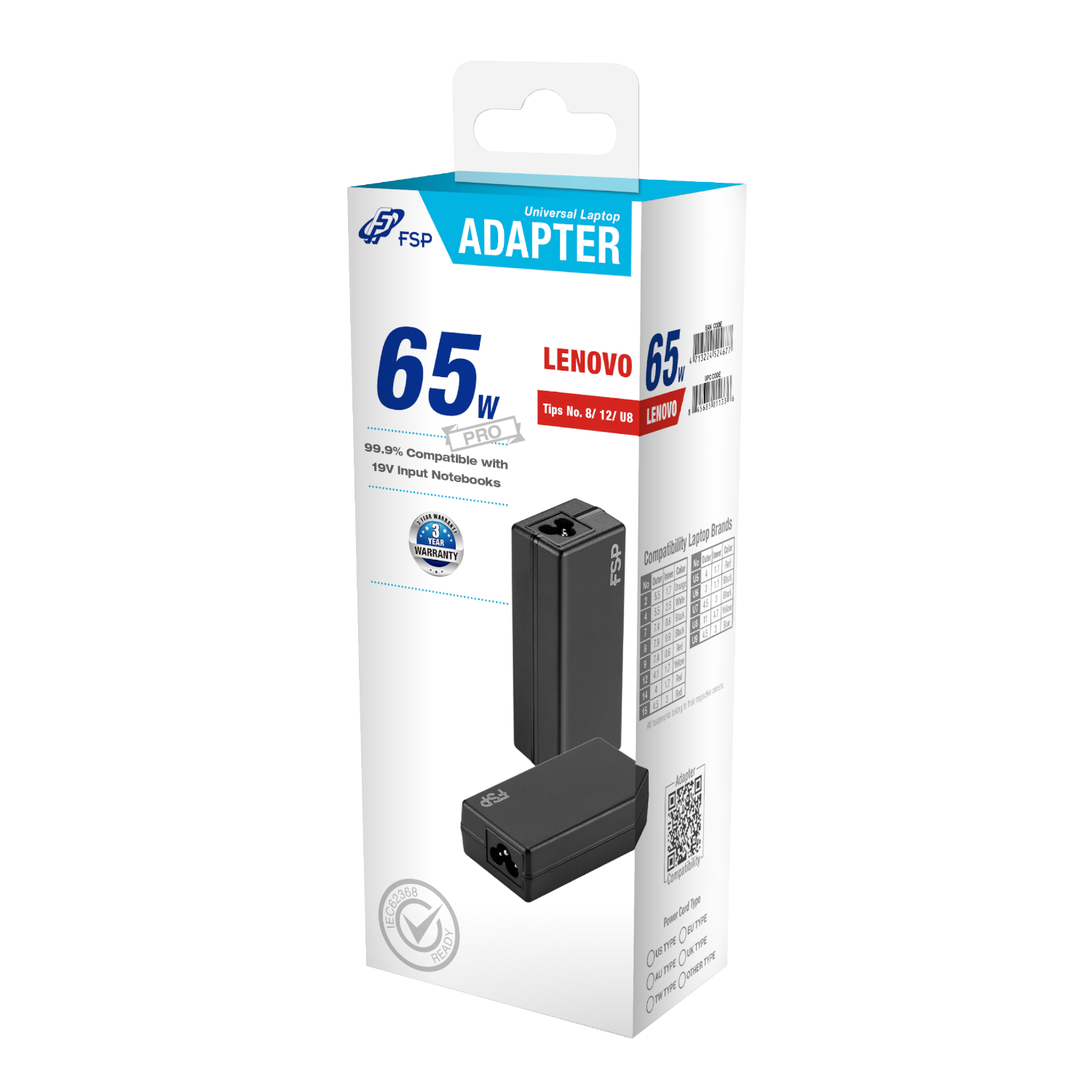 FSP PRO 65W Universal Laptop Adapter – Lenovo - Image 5