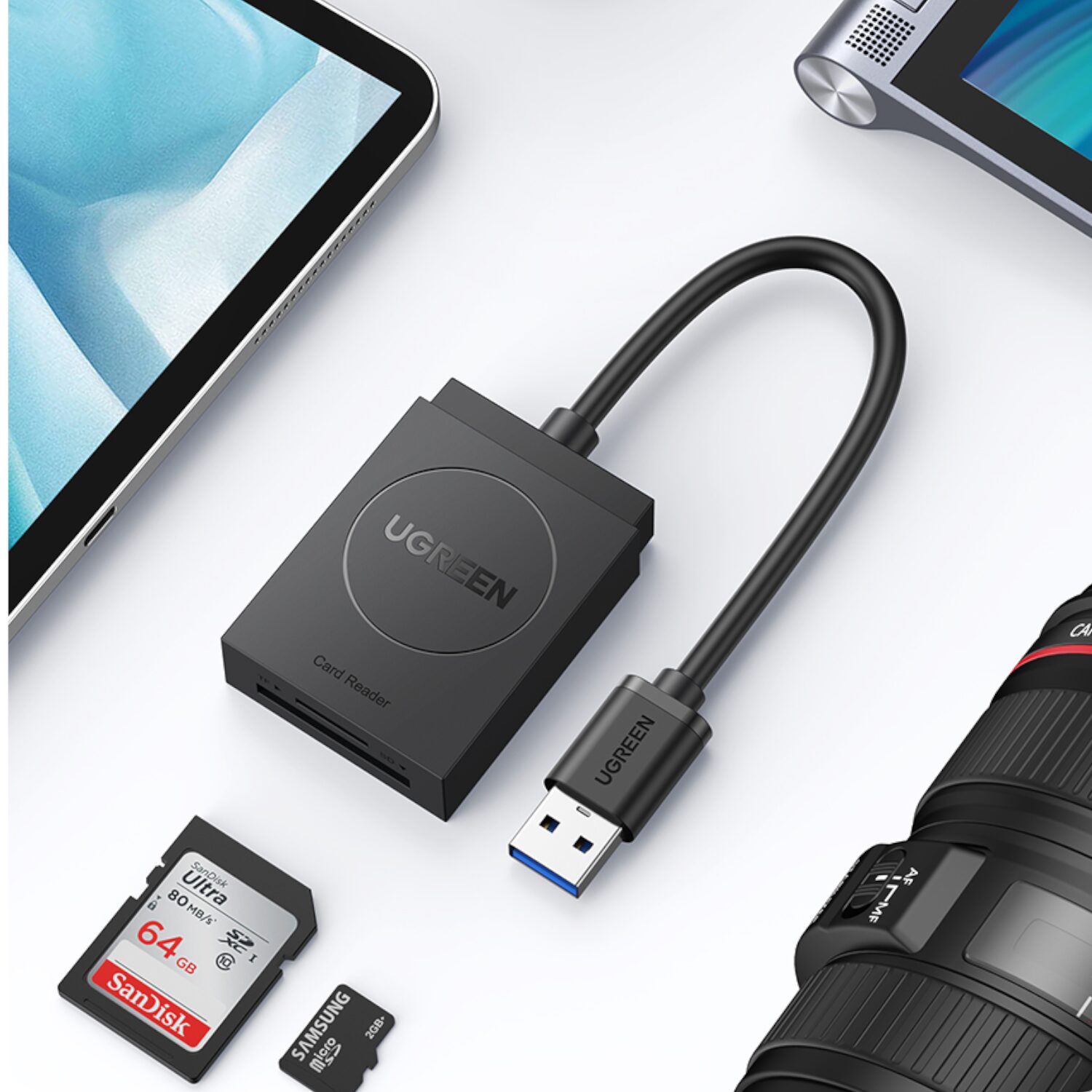UGREEN USB 3.0 Dual Slot Card Reader for SD/TF Cards – 5Gbps Data Transfer - Image 3