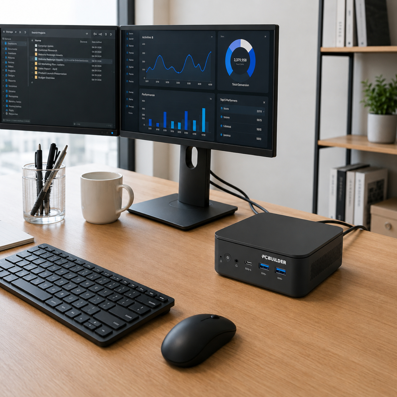 PCBuilder CUBE Intel Core 3-100U 12GB DDR5 512GB Windows 11 Pro Mini PC - Image 6
