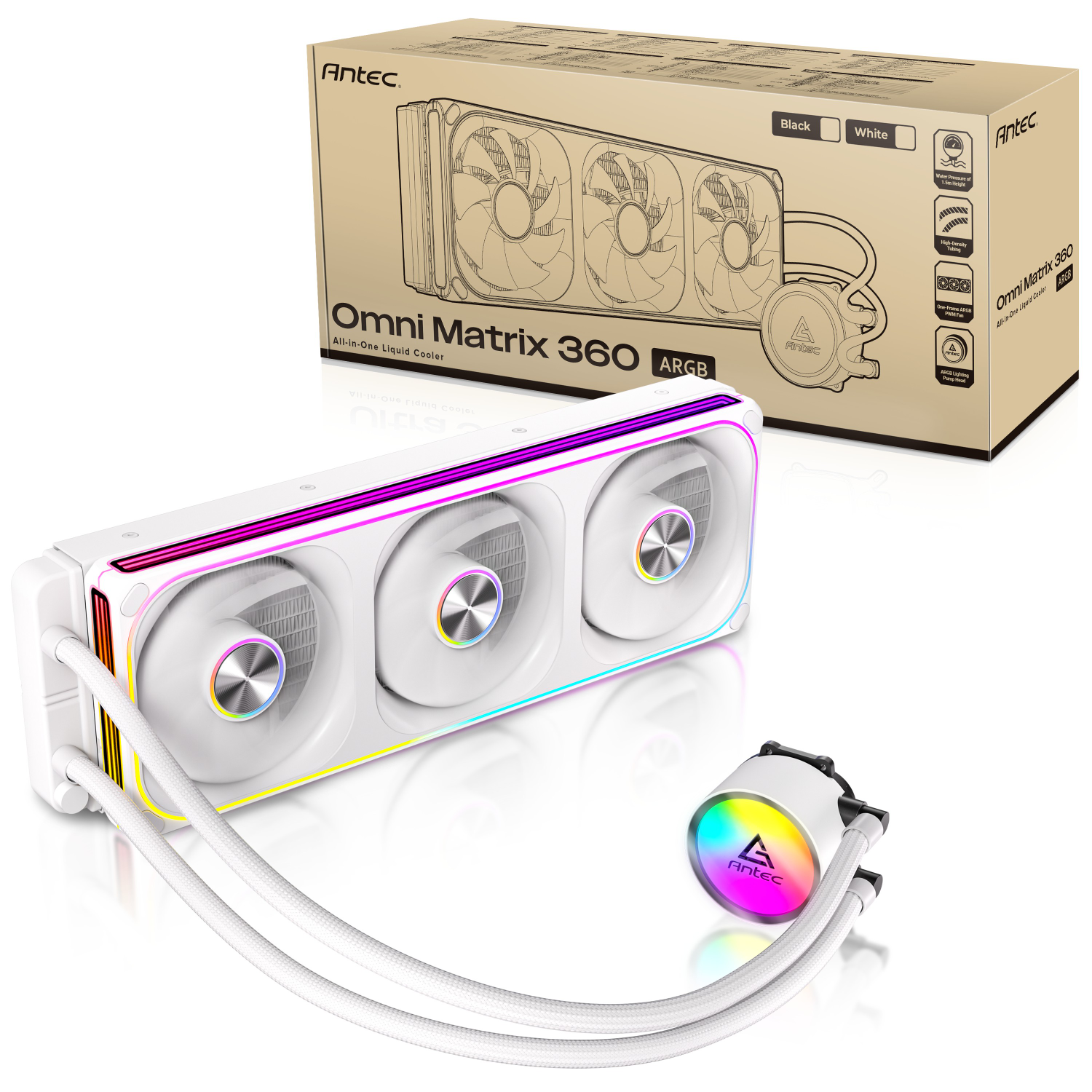 Antec Omni Matrix 360 ARGB CPU Liquid Cooler White - Image 10