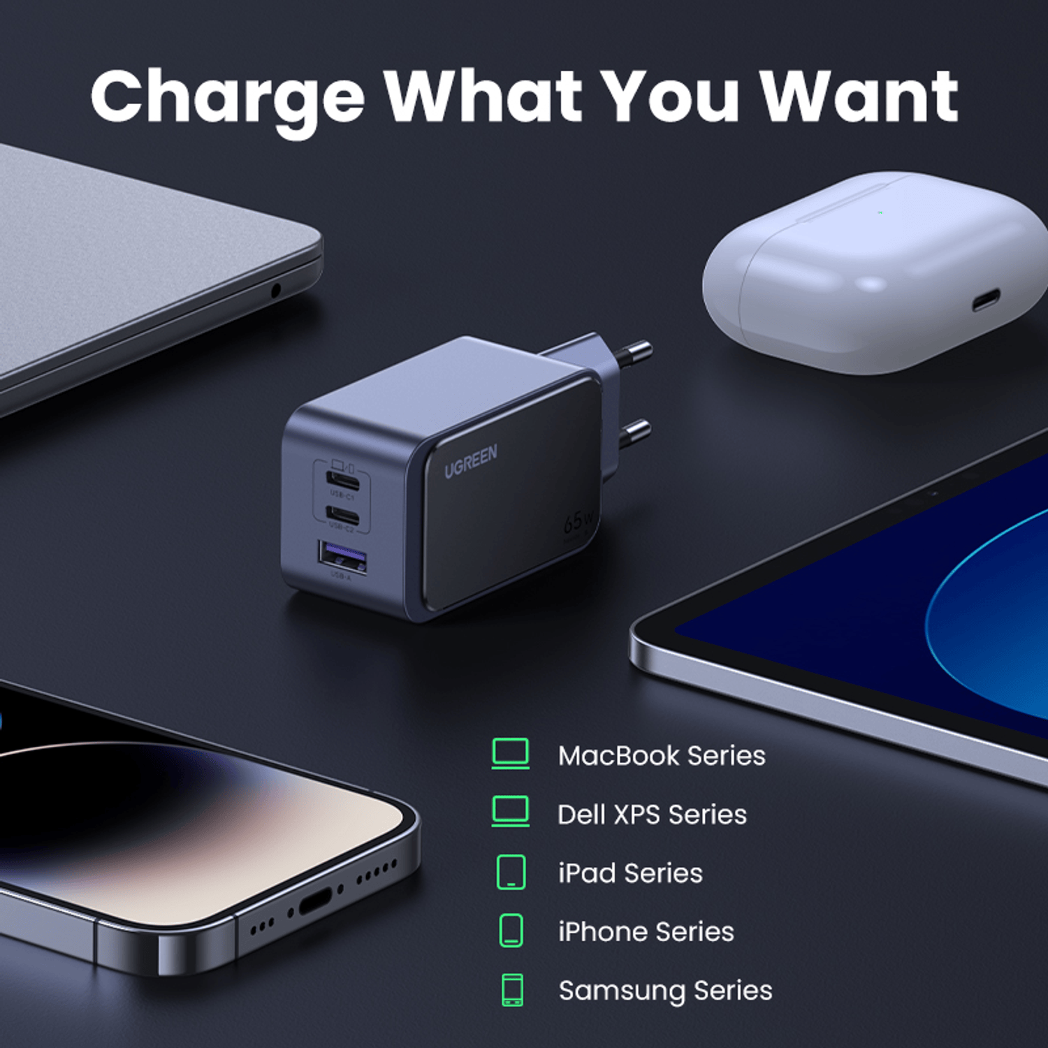 UGREEN Nexode 65W 3-Port Charger - Image 3