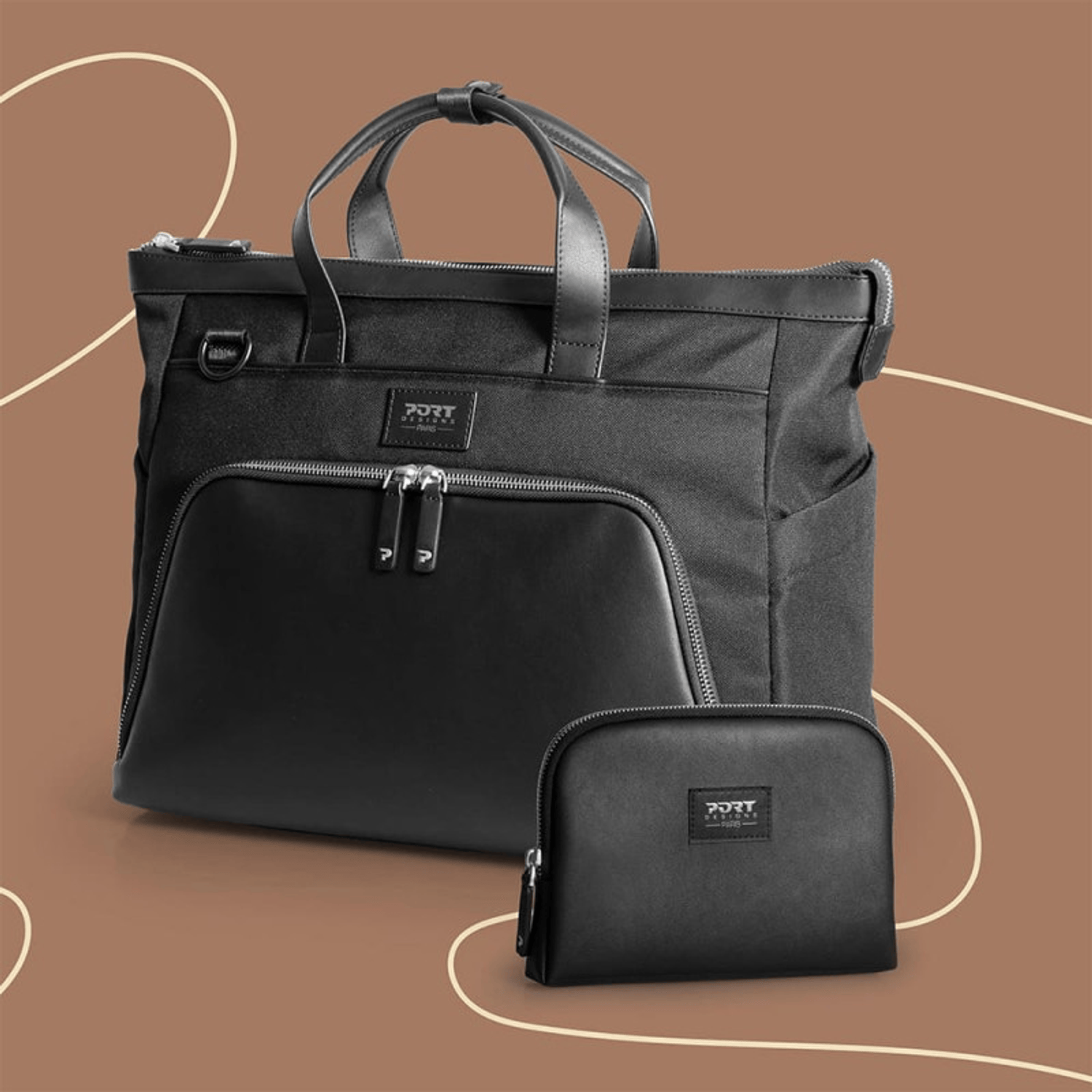 PORT MUSE SIGNATURE business 16" laptop handbag - clutch bag included - Image 17