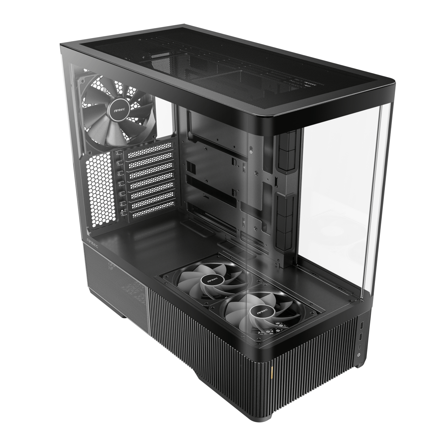 Antec C6 CURVED AIR ATX | Micro-ATX | ITX Mid-Tower Gaming Chassis - Black - Image 4