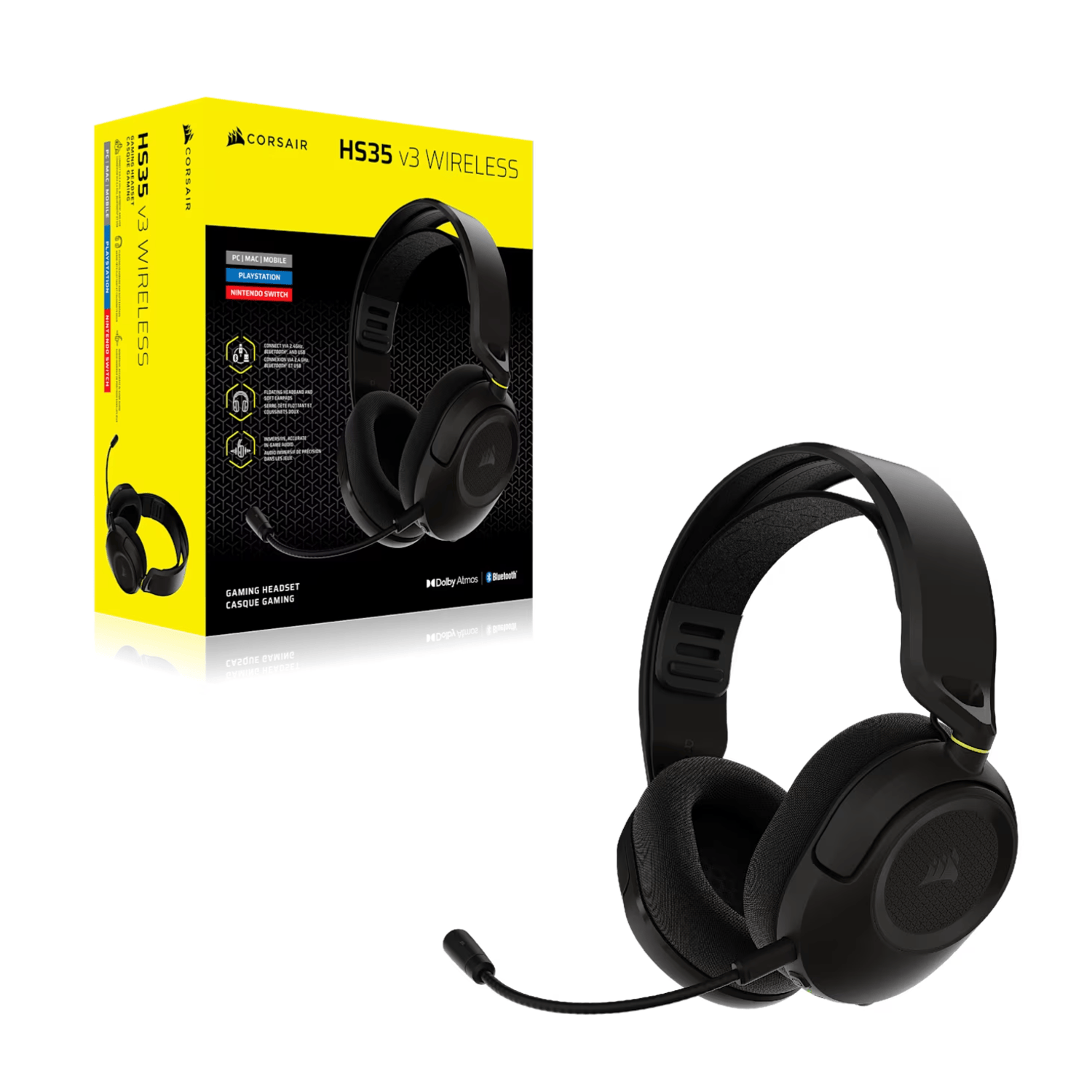 Corsair HS35 v3 Wireless Gaming Headset - Carbon - Image 4