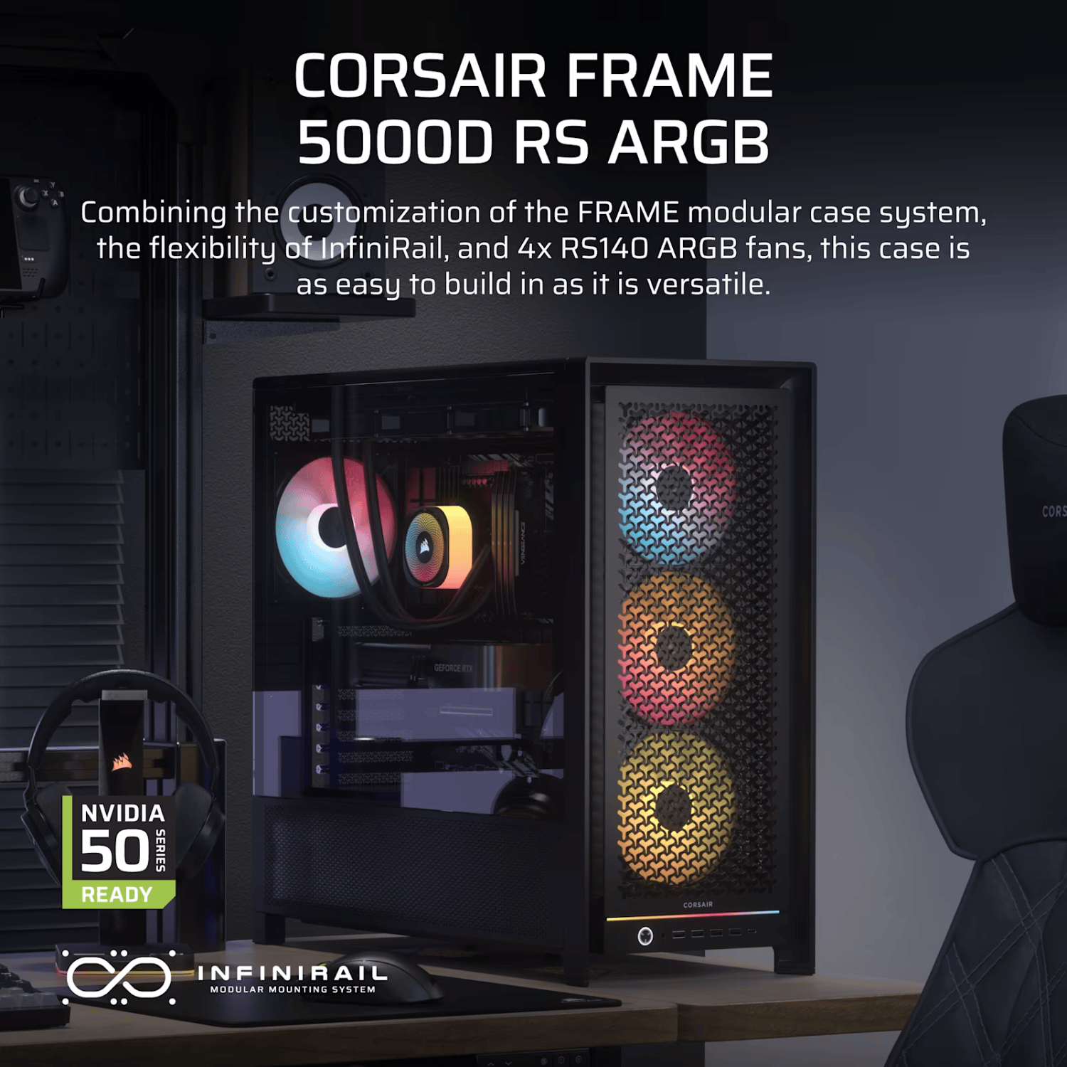 Corsair FRAME 5000D RS High-Airflow Mid-Tower PC Case - Black - Image 2