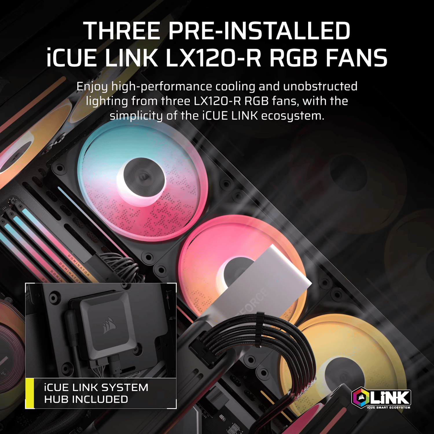 Corsair 3500X LX-R RGB iCUE LINK Mid-Tower PC Case - Black - Image 3