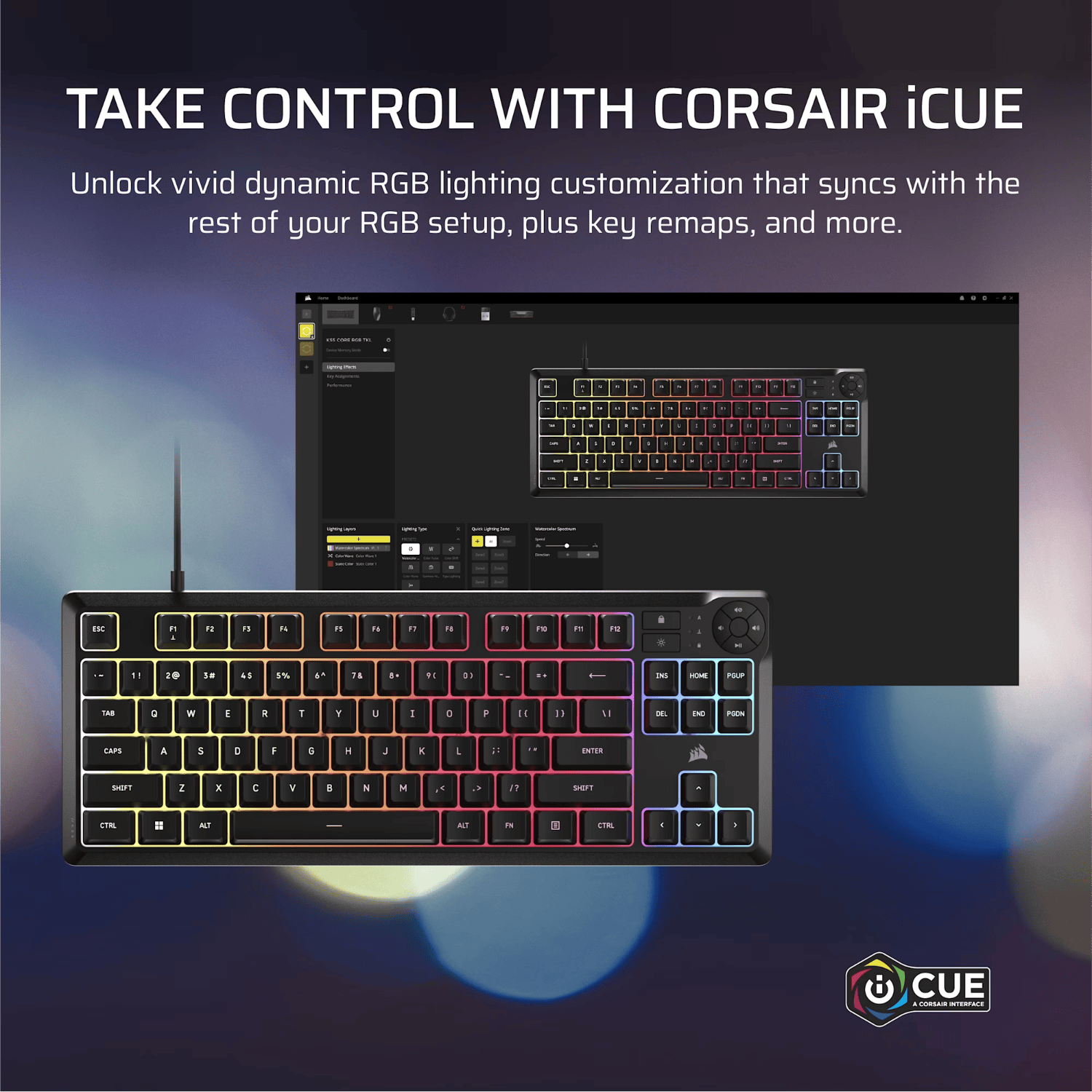 Corsair K55 CORE TKL RGB Gaming Keyboard - Image 8