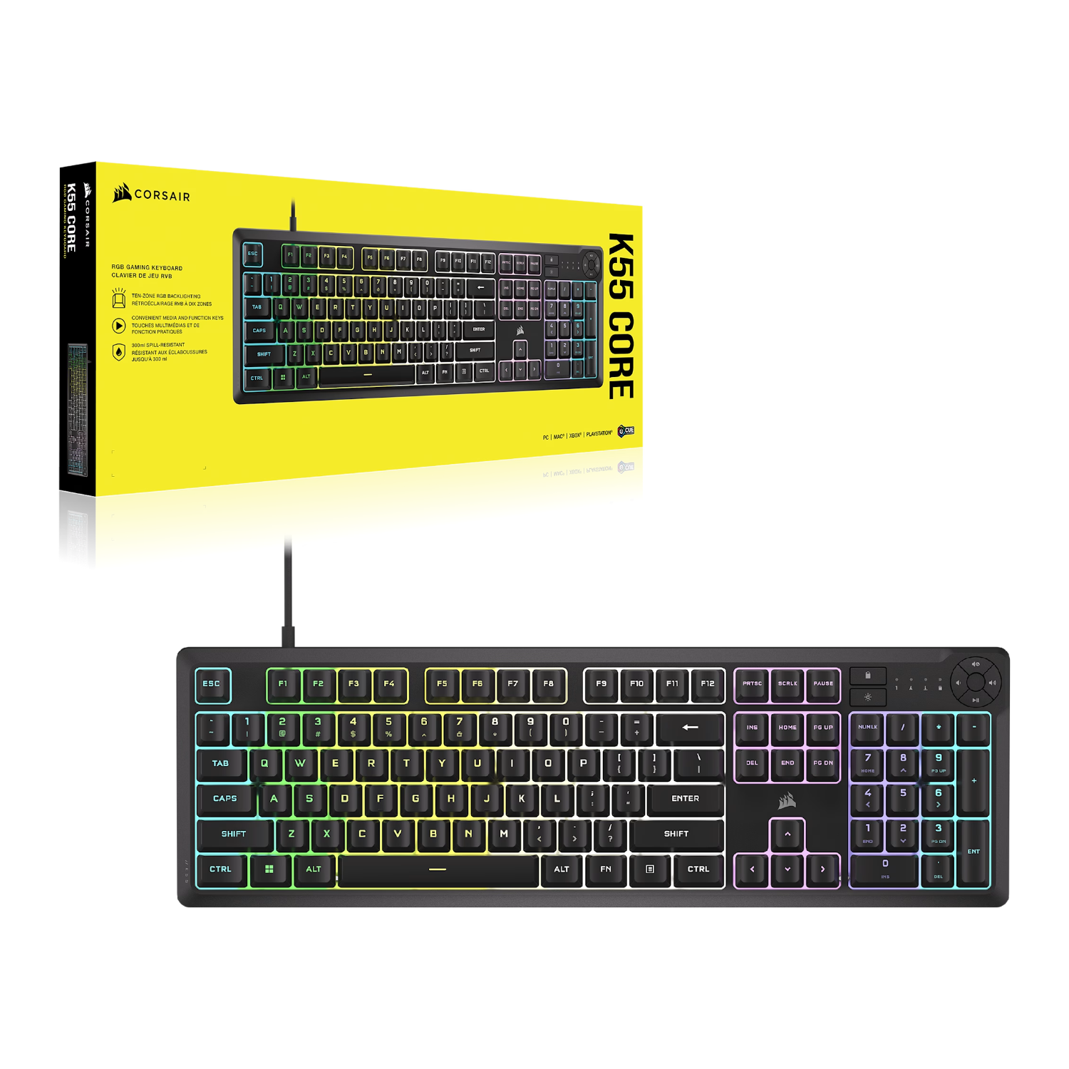 Corsair K55 CORE RGB Gaming Keyboard - Black - Image 6
