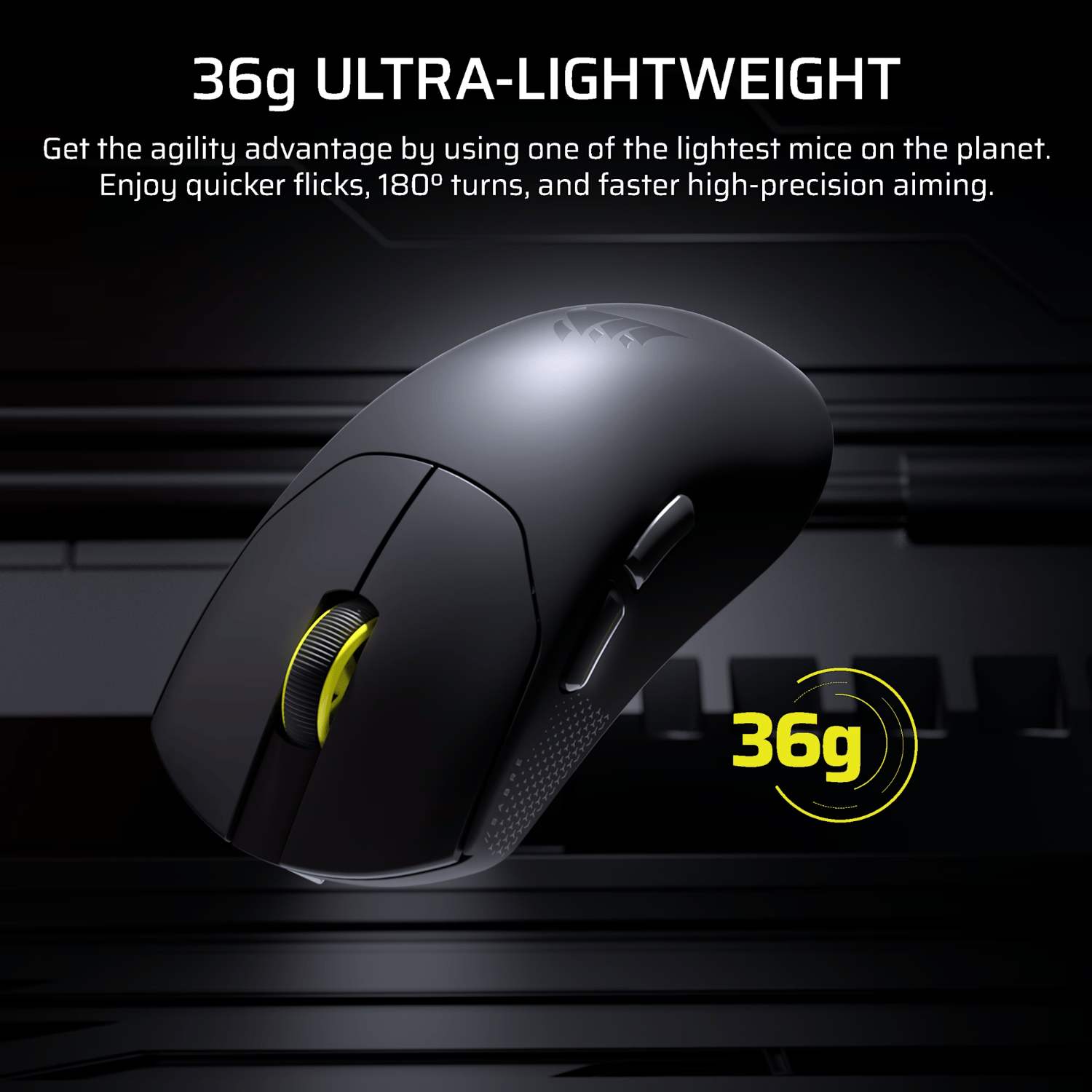 Corsair SABRE v2 PRO ULTRALIGHT WIRELESS 30000 DPI Gaming Mouse - Black - Image 3