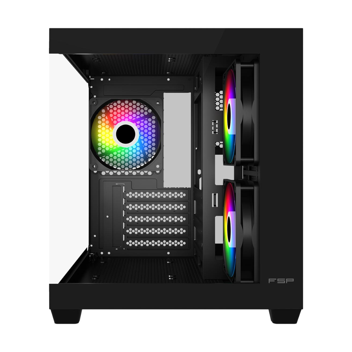 FSP S140 M-ATX Mid Tower Gaming Chassis - Black - Image 2