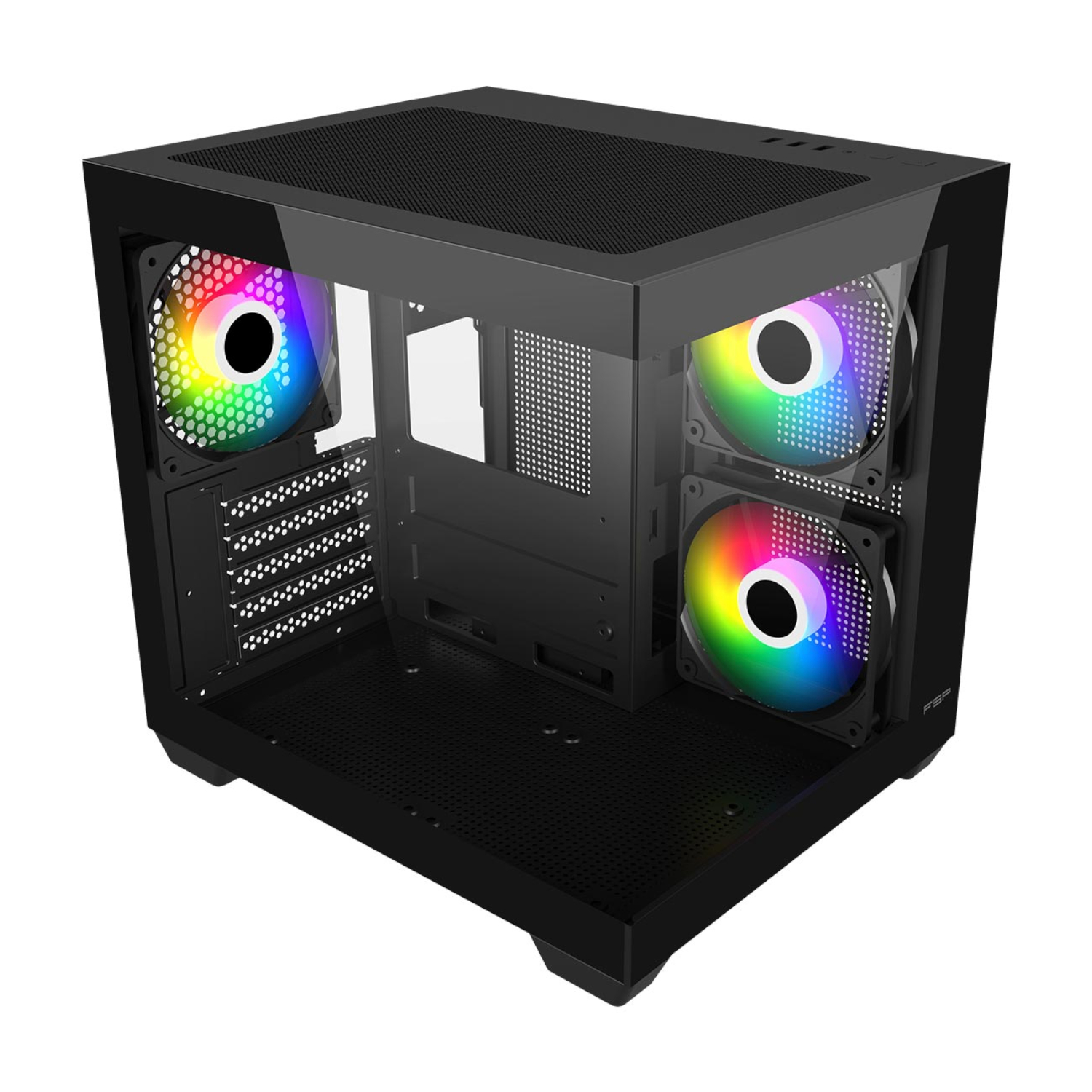 FSP S140 M-ATX Mid Tower Gaming Chassis - Black - Image 5
